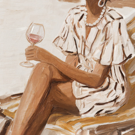 Happy Hour II Print on Canvas with Hand Painted Detail - 80 x 80 x 3.5cm