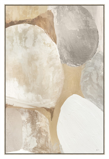 Blocks of Virtue Print on Canvas with Bleached Natural Frame - 62.5 x 92.5 x 4.5cm