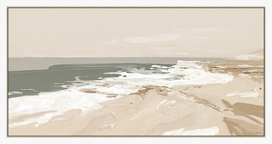 Coast to Coast Print on Canvas with Washed Natural Frame - 142.5 x 72.5 x 4.5cm