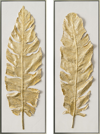 Golden Leaf I & II Framed Artworks