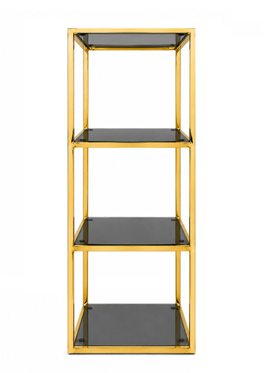 Expo 4 Stack Display Stand in Gold Stainless Steel - 500 x 500 x 1500mm