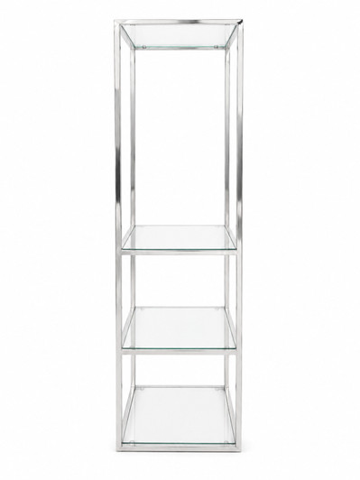 Expo 3 Stack Display Stand in Silver Stainless Steel - 450 x 450 x 2000mm