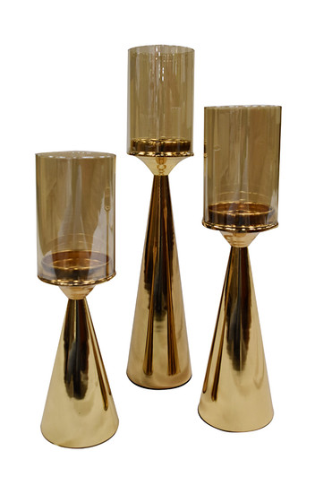 Penelope Polished Gold Candleholders