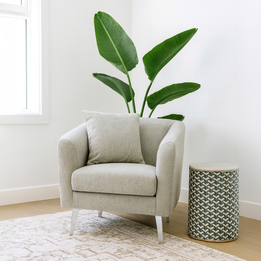 Whitlam Chair in Light Grey Fabric