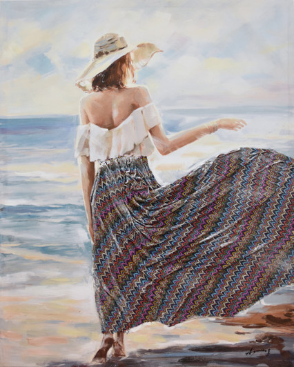 Girl on Beach Canvas Artwork