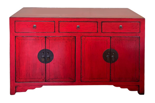 L010 - Handcrafted Chinese Cabinet in High Gloss Red