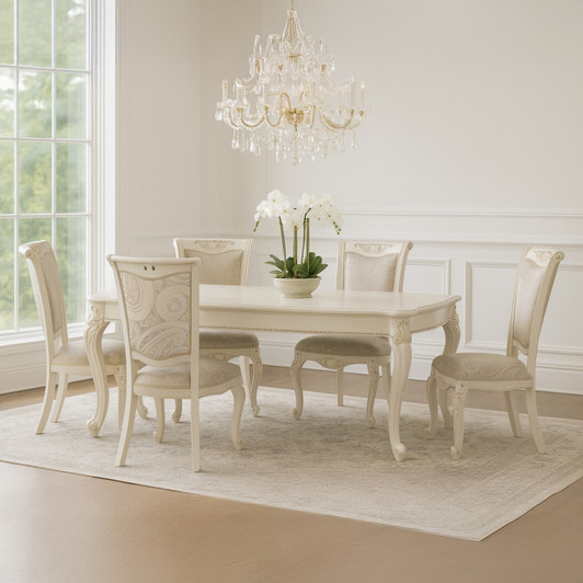 Katherine Rectangular Dining Table with Louise Dining Chairs