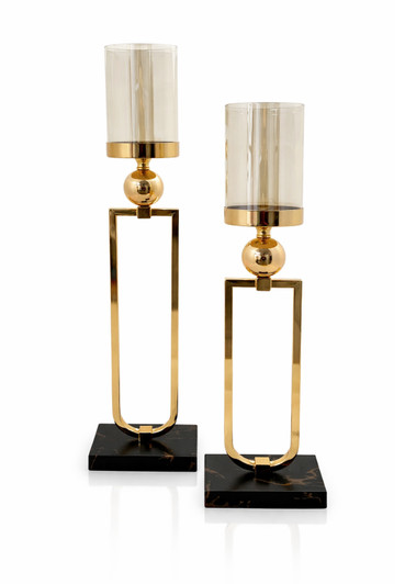 Monaco Metal & Glass Candleholders