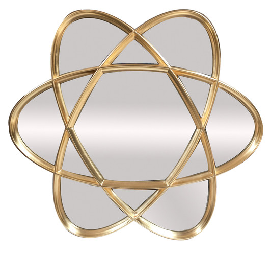 Rotar Mirror with Gold Frame - 120 x 120 x 4cm