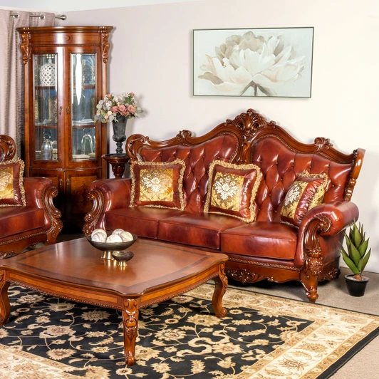 Edward 3 Seater Premium Leather Lounge