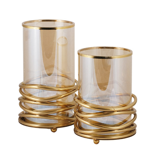 Willow Glass & Metal Candleholders