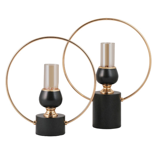 Misha Candleholders in Black & Gold