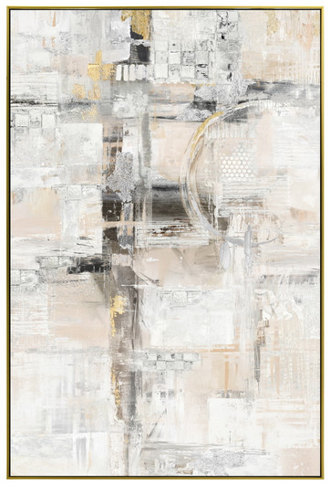 Intricate Print on Canvas with Gold & Black Frame