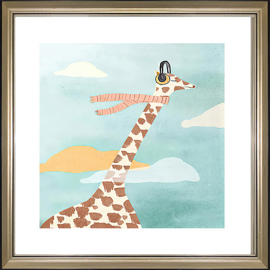 Giraffe Running Framed Print
