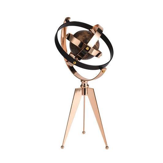 Globe on Tripod Metal Sculpture