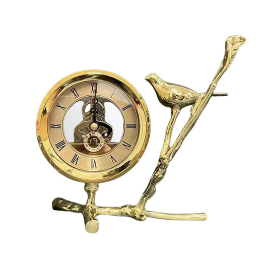 Jamison Gold Metal Table Clock - 18 x 17 x 10cm