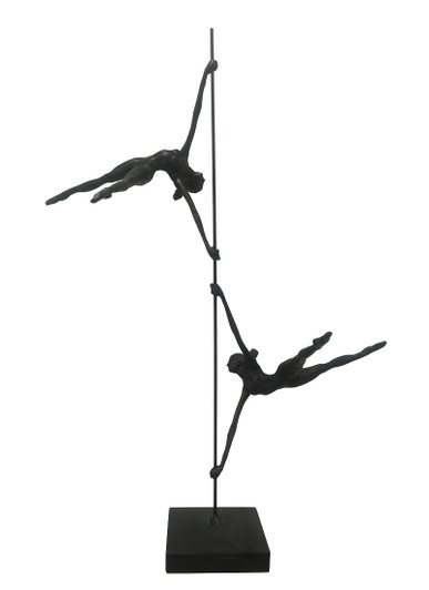 Faith Black Resin & Metal Sculpture