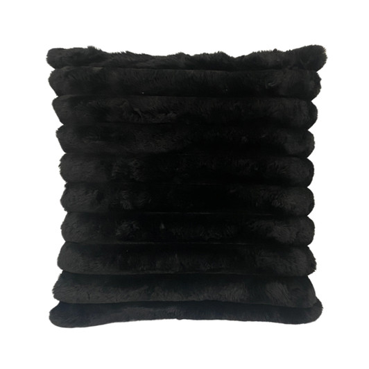 Anita Black Faux Fur Cushion