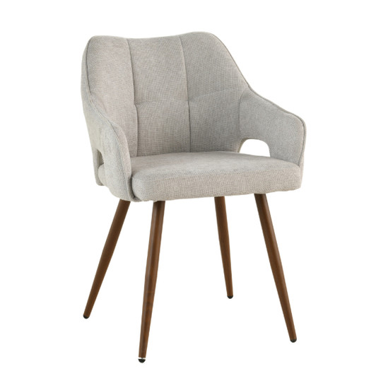 Luna Dining Chair with Light Grey Fabric Upholstery