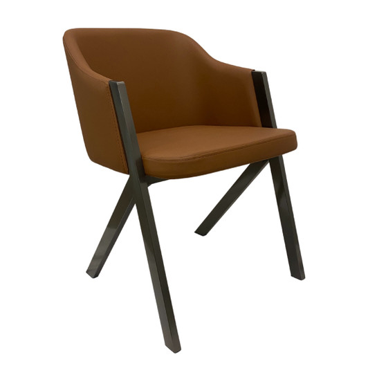 Prato Dining Chair Upholstered in Tan PU