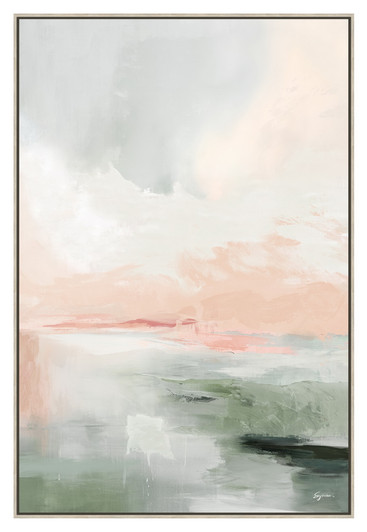 Zen I Print on Canvas with Bleached Natural Frame