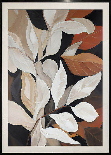 Autumn Leaves I Print with Black Aluminium Frame 60 x 80cm