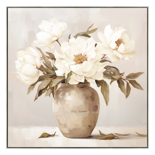 Flowers In Ceramic I Print on Canvas - 82.5 x 82.5 x 4.5cm