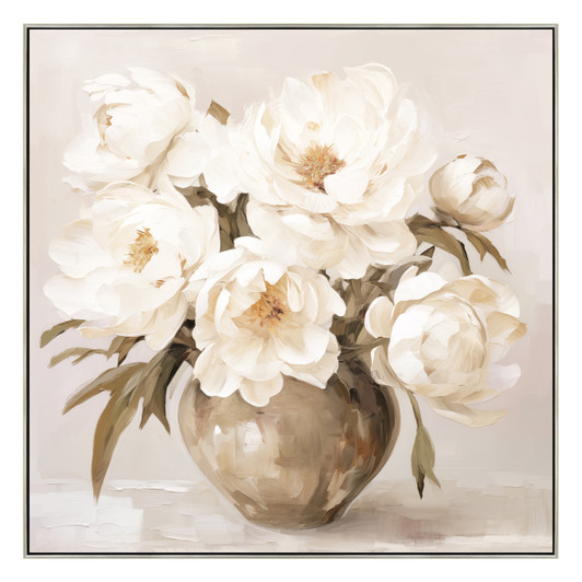 Flowers In Ceramic II Print on Canvas - 82.5 x 82.5 x 4.5cm