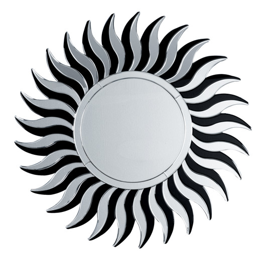 Sunbeam Black & Transparent Glass Mirror - 100 x 100 x 2cm