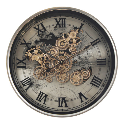 About Time Wall Clock with Moving Gears