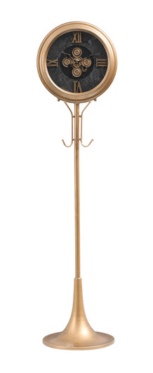 Tulsa Clock with Moving Gears & Coat Stand