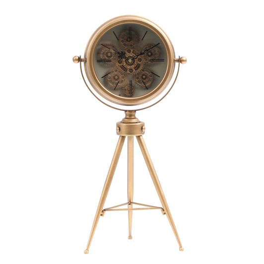 Matthew Tripod Clock with Moving Gears
