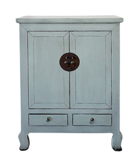 BF035 - 2 Door 2 Drawer Cabinet in High Gloss Mint White