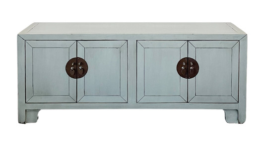 BF057 - 4 Door Entertainment Unit in High Gloss Mint White