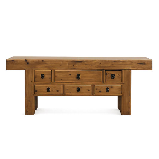 JJ01 - 6 Drawer Console in Natural Elm