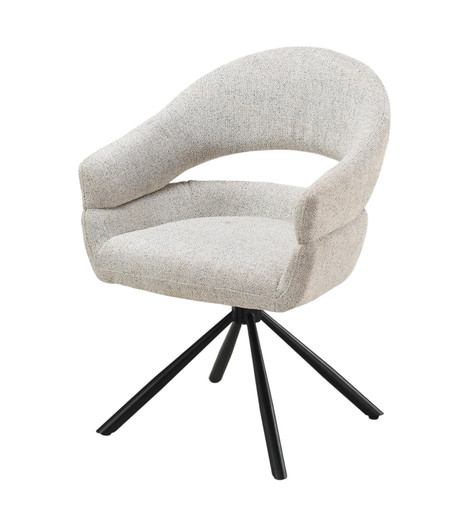 Trivoli Dining Chair with Light Grey Fabric Upholstery