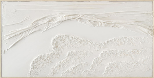 Waves II Hand Painted Canvas with Washed Natural Frame - 102.5 x 102.5 x 4.5cm