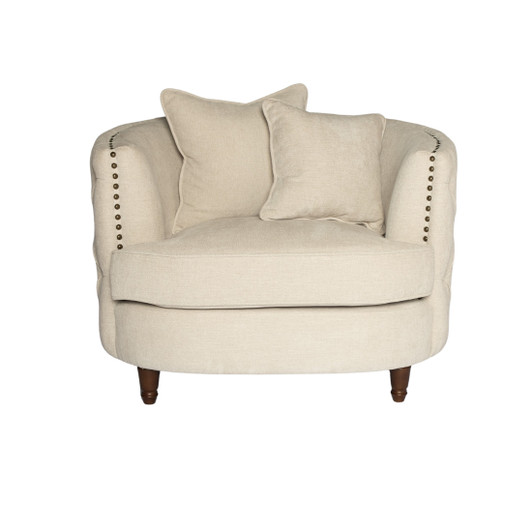 Elegance Armchair in Ivory Fabric