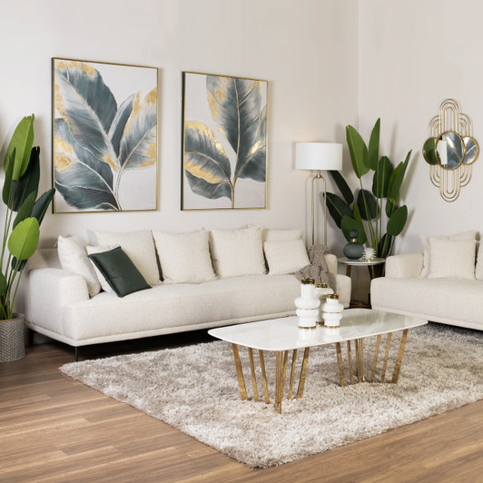 Coco Lounge Suite in Beige Fabric