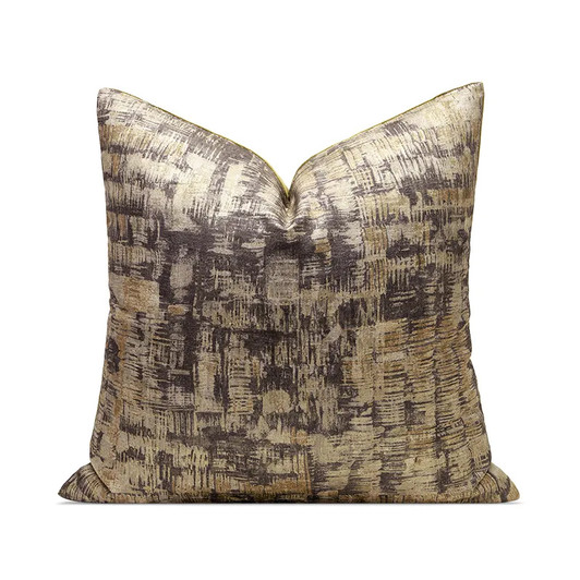 Anthea Brown & Gold Printed Cushion with Premium Insert - 45 x 45cm