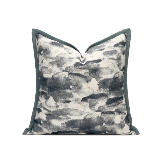 Rhiana Patterned Blue/Grey & White Cushion with Premium Insert - 45 x 45cm