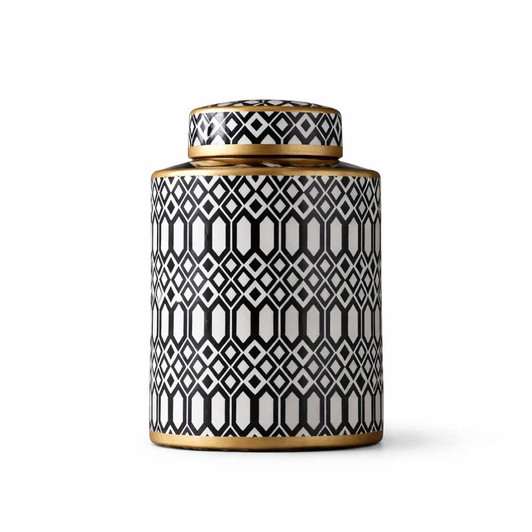 Intricate Ceramic Canister - 17 x 17 x 28cm