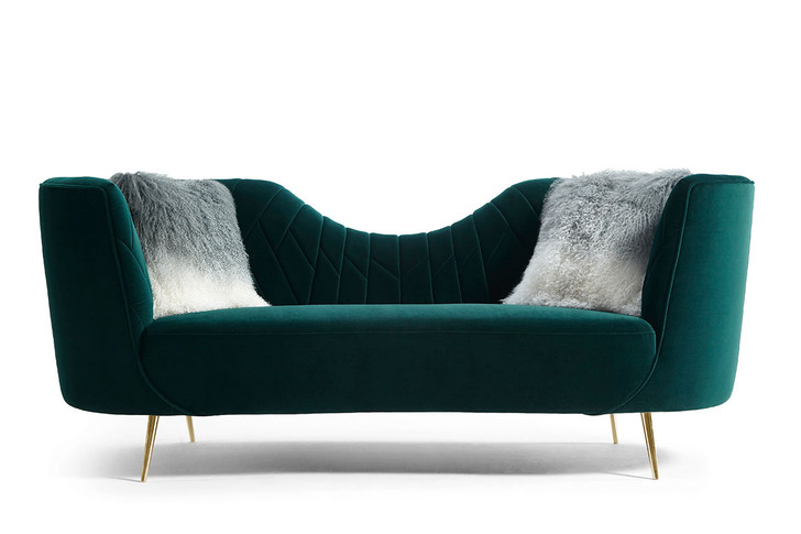 Feya 3 Seater Terracotta Velvet Sofa