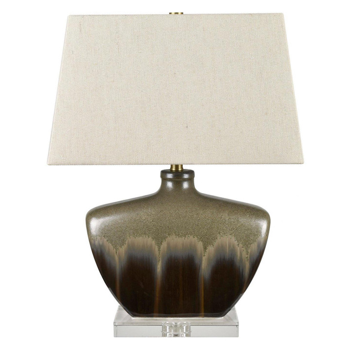 Ballard Ceramic & Glass Table Lamp with Burlap Rectangular Shade