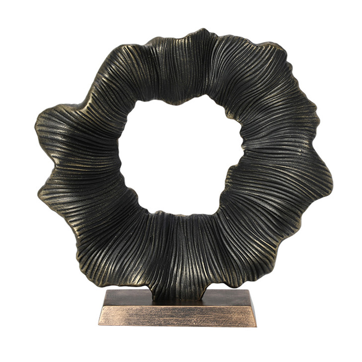 Flower Blooming Resin Sculpture - 28.3 x 7.5 x 27cm