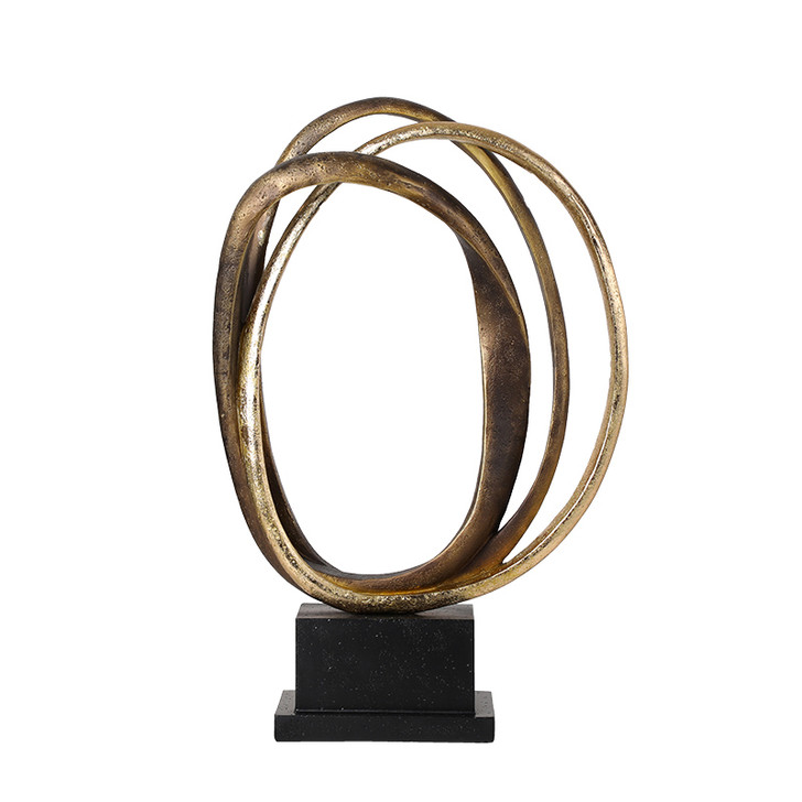 Circular Art Resin & Metal Sculpture - 34 x 13.5 x 51.5cm