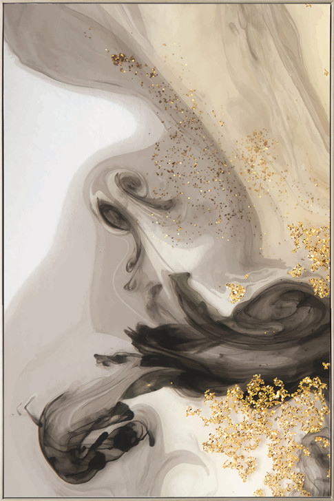 Arabell Hand Painted Canvas with Champagne Frame - 82 x 122 x 4cm