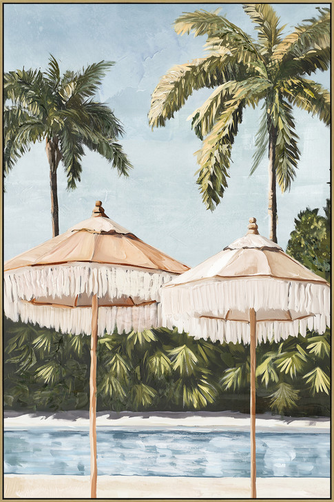 Holidays I Print on Canvas with Bleached Natural Frame - 62.5 x 92.5 x 4.5cm