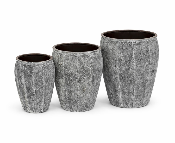 Samovar Aged Grey Iron Planters