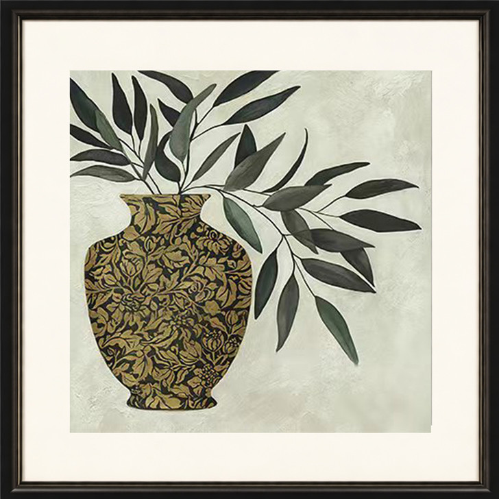 Mirrored II Print with Black & Gold Frame - 53 x 53cm